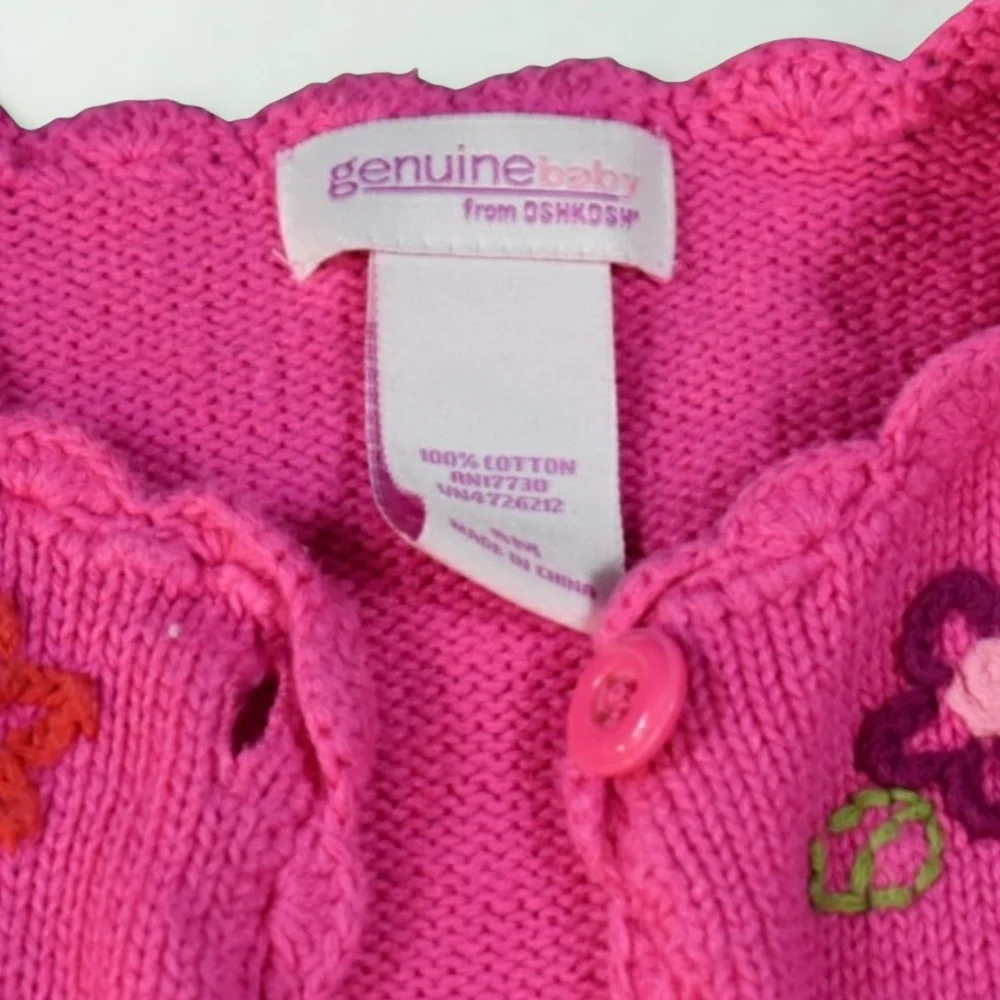OshKosh B'gosh Pink Kids Sweater with Floral Accents